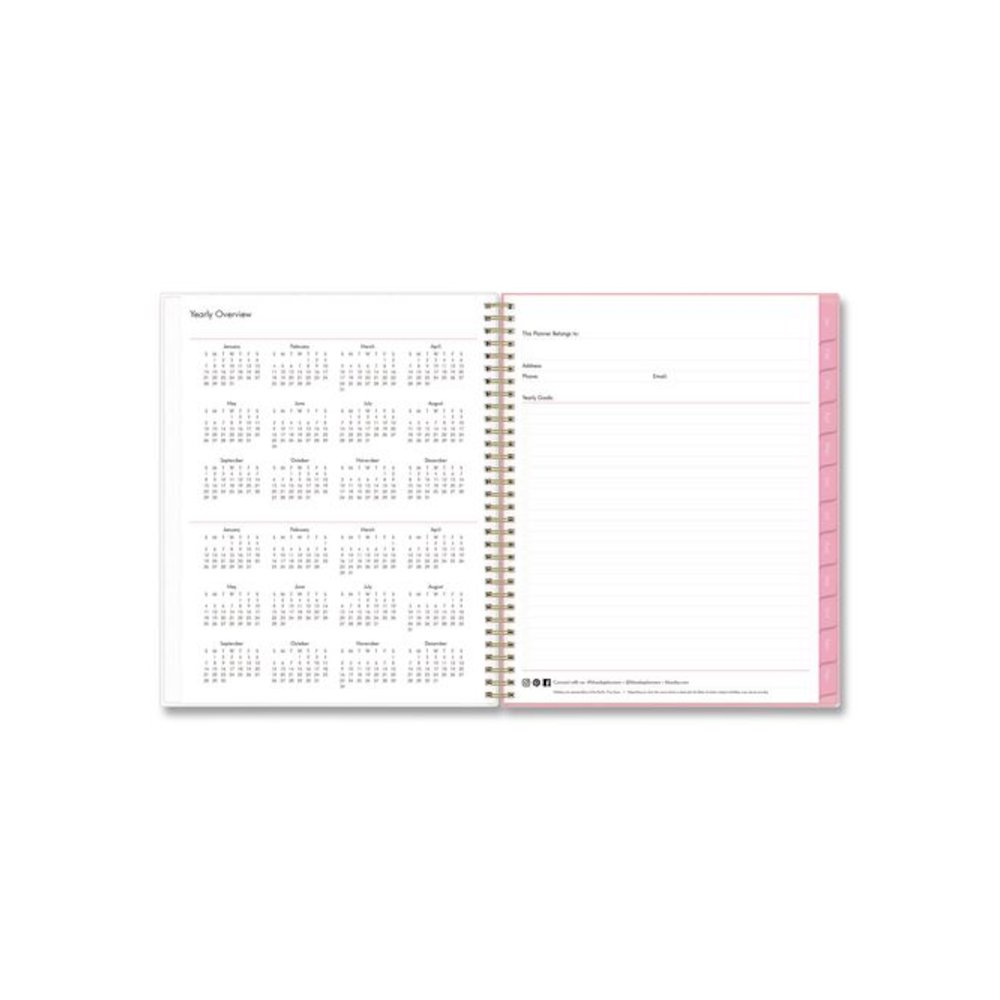 Mimi Pink Weekly/Monthly Planner, Floral Artwork, 11 x 8.5, Pink/Blue/Rose Cover, 12-Month (Jan to Dec): 2026. Picture 5