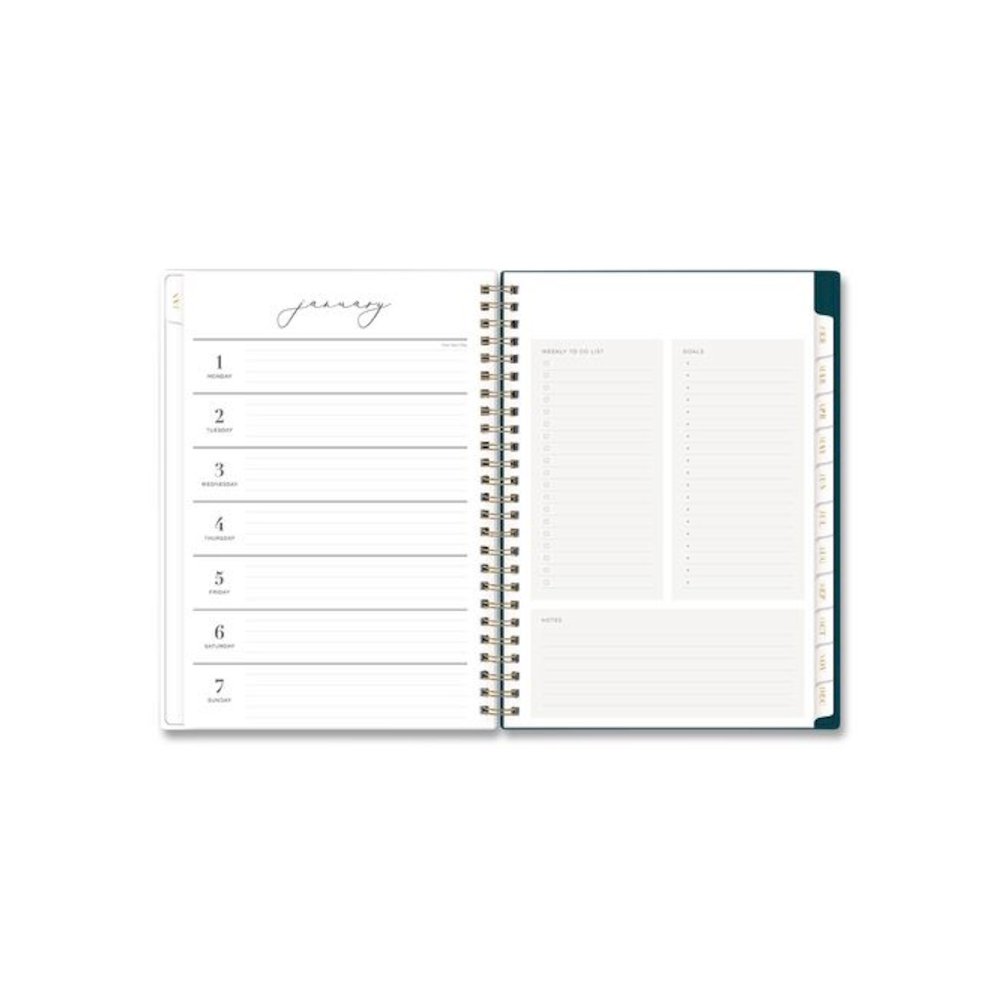 Life Note-It Dania Weekly/Monthly Planner, Floral Artwork, 8.63 x 5.88, Teal/Pink/Blue Cover, 12-Month (Jan to Dec): 2026. Picture 3