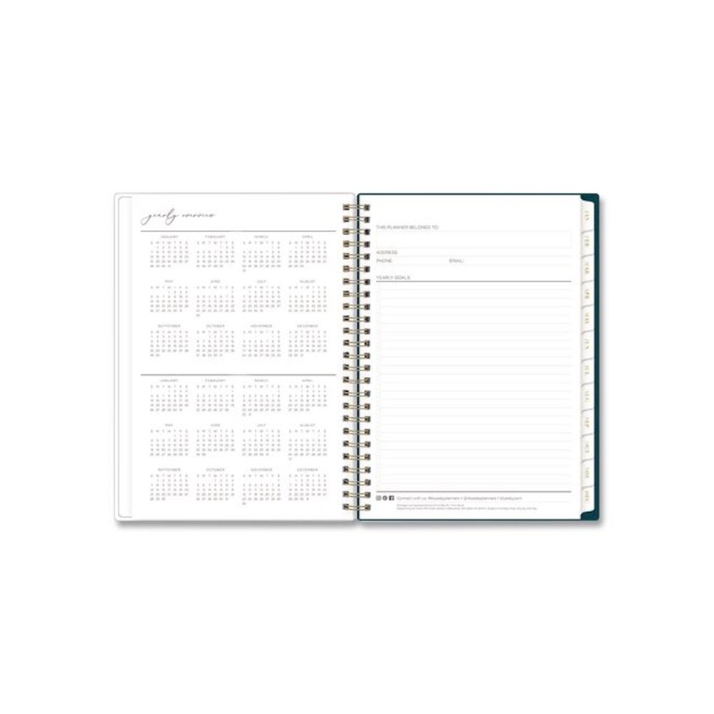 Life Note-It Dania Weekly/Monthly Planner, Floral Artwork, 8.63 x 5.88, Teal/Pink/Blue Cover, 12-Month (Jan to Dec): 2026. Picture 5
