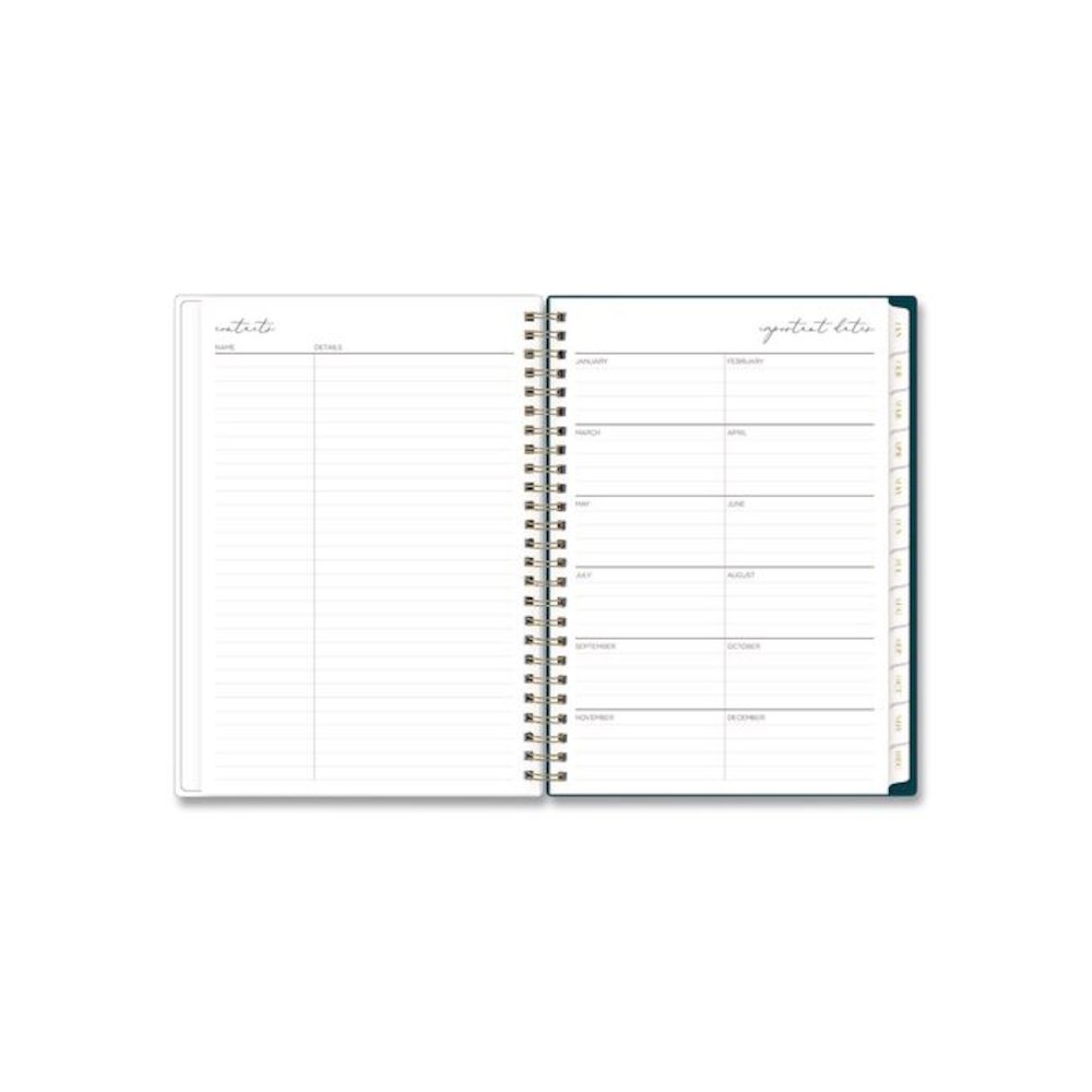 Life Note-It Dania Weekly/Monthly Planner, Floral Artwork, 8.63 x 5.88, Teal/Pink/Blue Cover, 12-Month (Jan to Dec): 2026. Picture 6