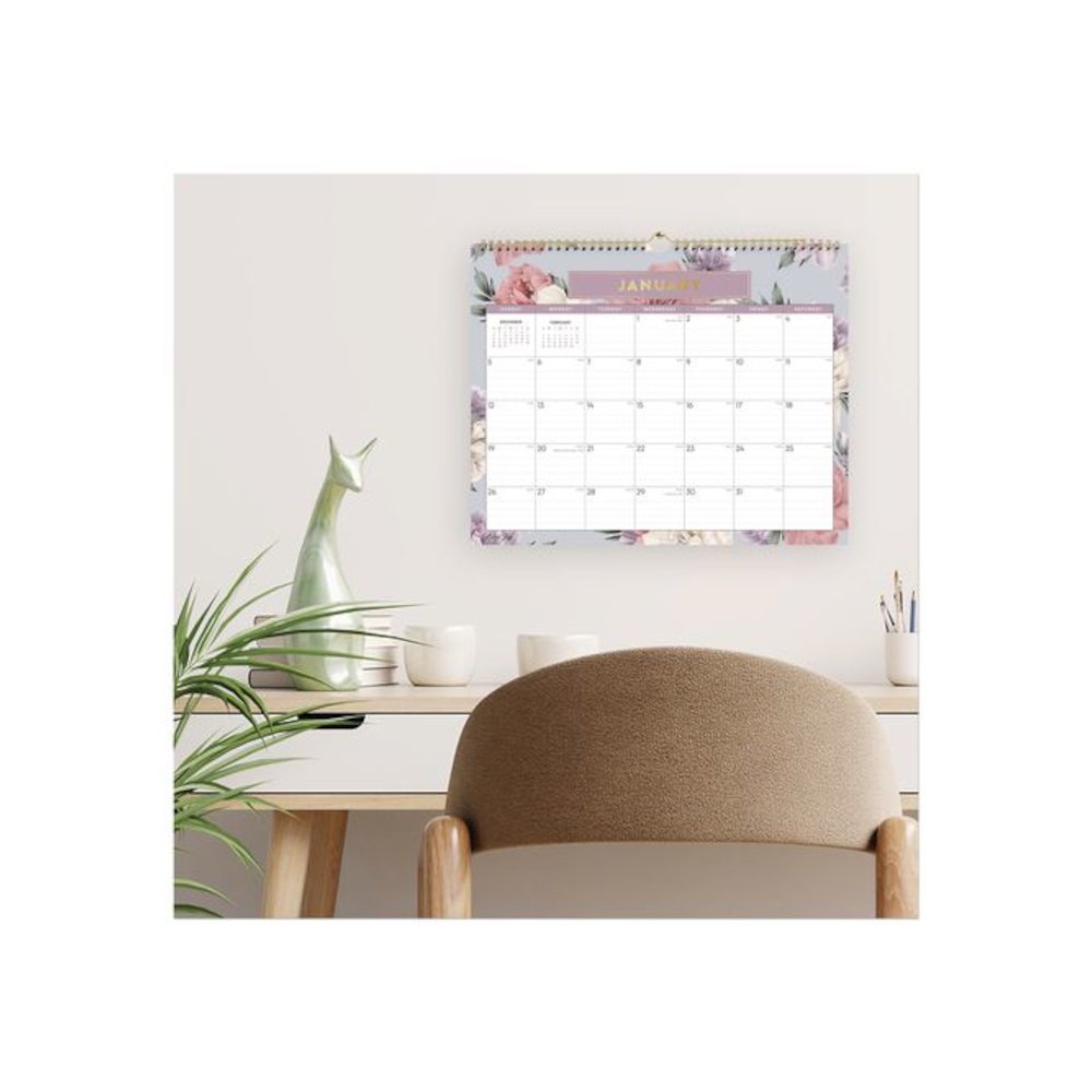 Tula Monthly Wall Calendar, Floral Artwork, 15 x 12, White/Multicolor Sheets, 12-Month (Jan to Dec): 2026. Picture 4