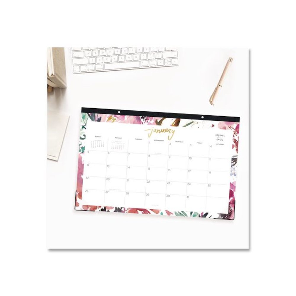 Kelly Ventura Magenta Bloom Desk Pad Calendar, 17 x 11, Floral Artwork, White/Multicolor Sheets, 12-Month (Jan to Dec): 2026. Picture 4