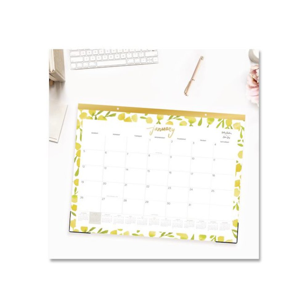 Mimosa Monthly Desk Pad Calendar, 22 x 17, Lemon Artwork, White/Yellow/Green Sheets, 12-Month (Jan to Dec): 2026. Picture 4