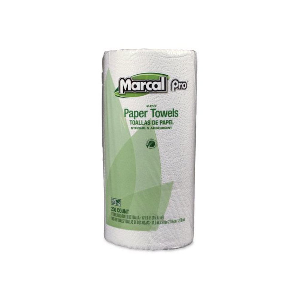 100% Premium Recycled Kitchen Roll Towels, 2-Ply, 11 x 8.8, White, 12 Rolls/Carton. Picture 2