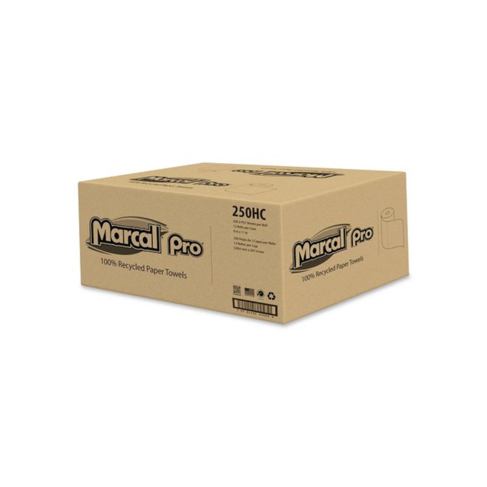 100% Premium Recycled Kitchen Roll Towels, 2-Ply, 11 x 8.8, White, 12 Rolls/Carton. Picture 3