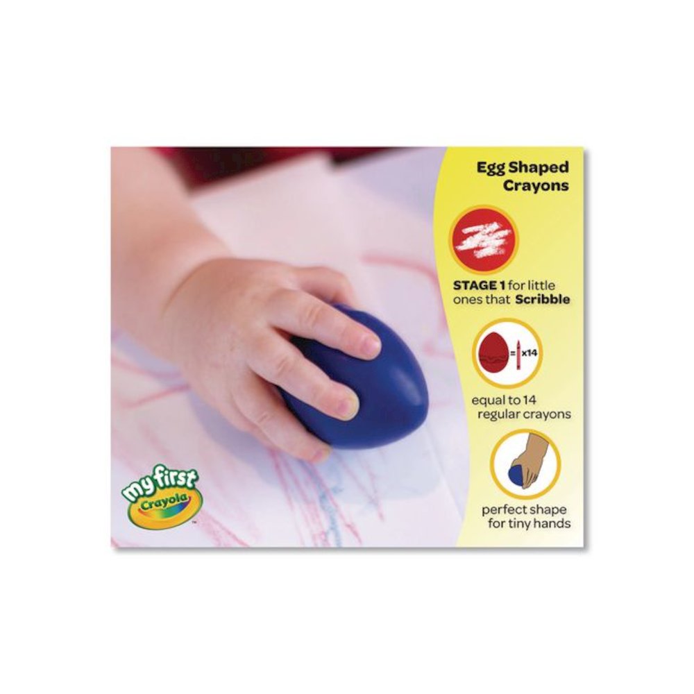 My First Washable Palm Grasp Crayons, Regular Size, 6 Assorted Colors, 6/Pack. Picture 2