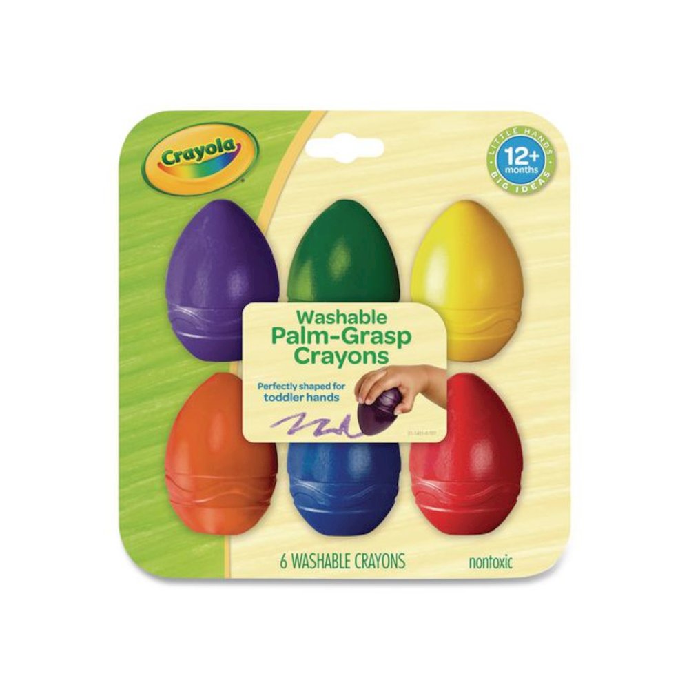 My First Washable Palm Grasp Crayons, Regular Size, 6 Assorted Colors, 6/Pack. Picture 1