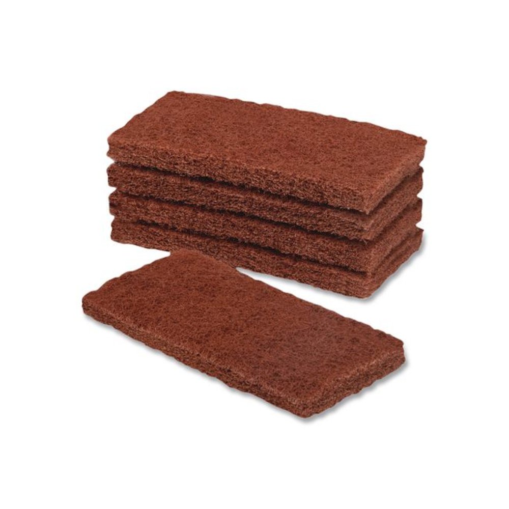 7910015124968, SKILCRAFT Baseboard Scrubber Kit Stripping Replacement Pad, 1 x 4.75, Brown, 5/Box. Picture 1