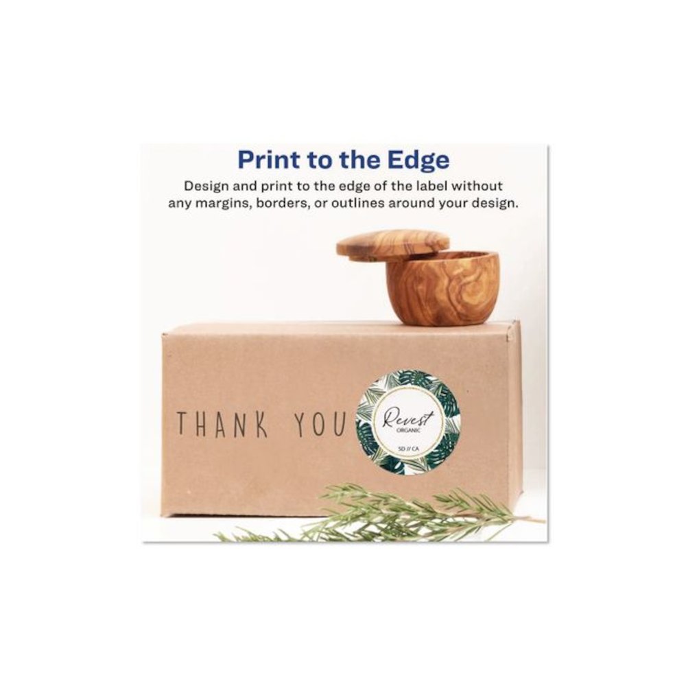Sure Feed Glossy Labels, 3" dia, White, 8 Labels/Sheet, 10 Sheets Pack. Picture 3