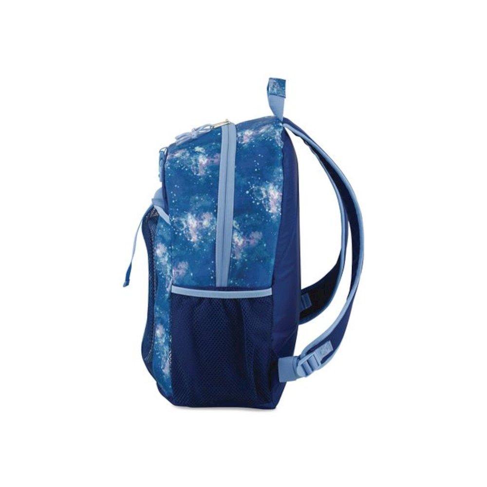 Bijoux Deluxe Backpack and Lunch Bag Bundle, Backpack: 13.5" x 7" x 18.5", Lunch Bag: 7.5" x 4.25" x 9", Light Blue Galaxy. Picture 5