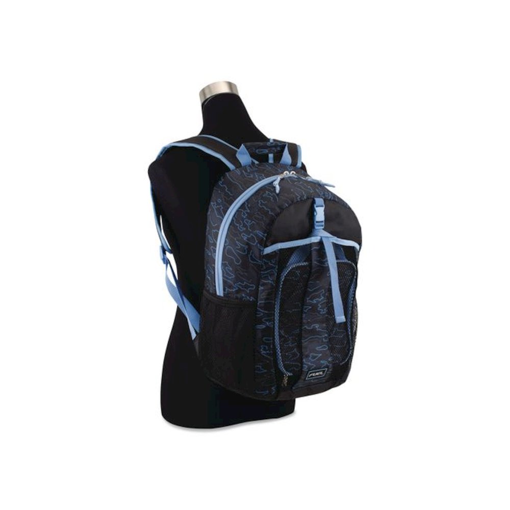 Bijoux Deluxe Backpack and Lunch Bag Bundle, 15.5" Laptop Sleeve, 12" x 8" x 18.5" and 7.5" x 4.25" x 9", Black/Blue Camo. Picture 5