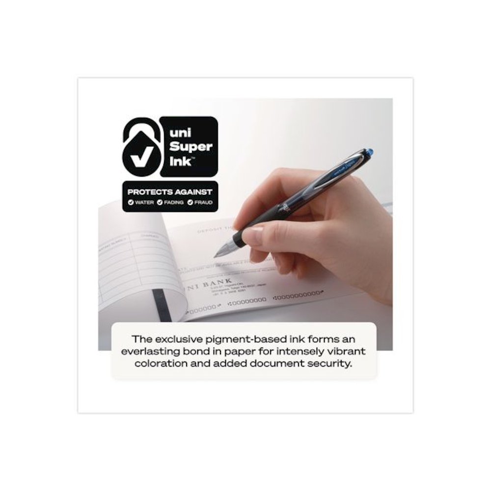 Signo 207 Gel Pen, Retractable, Fine 0.5 mm, Black Ink, Smoke/Black Barrel, 5/Pack. Picture 6