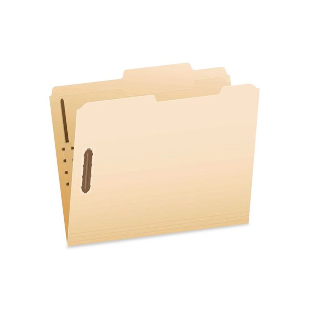 Manila Fastener Folders, 2/5-Cut Tab: Right of Center, Expands 0.75", 2 Fasteners, Letter Size, Manila, 50/Box. Picture 1