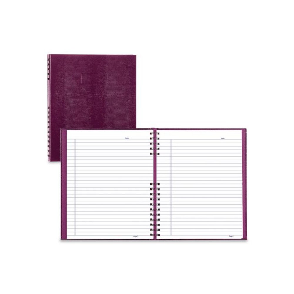 NotePro Notebook, 1-Subject, Wide/Legal Rule, Dark Raspberry Cover, (100) 10.75 x 8.5 Sheets. Picture 1