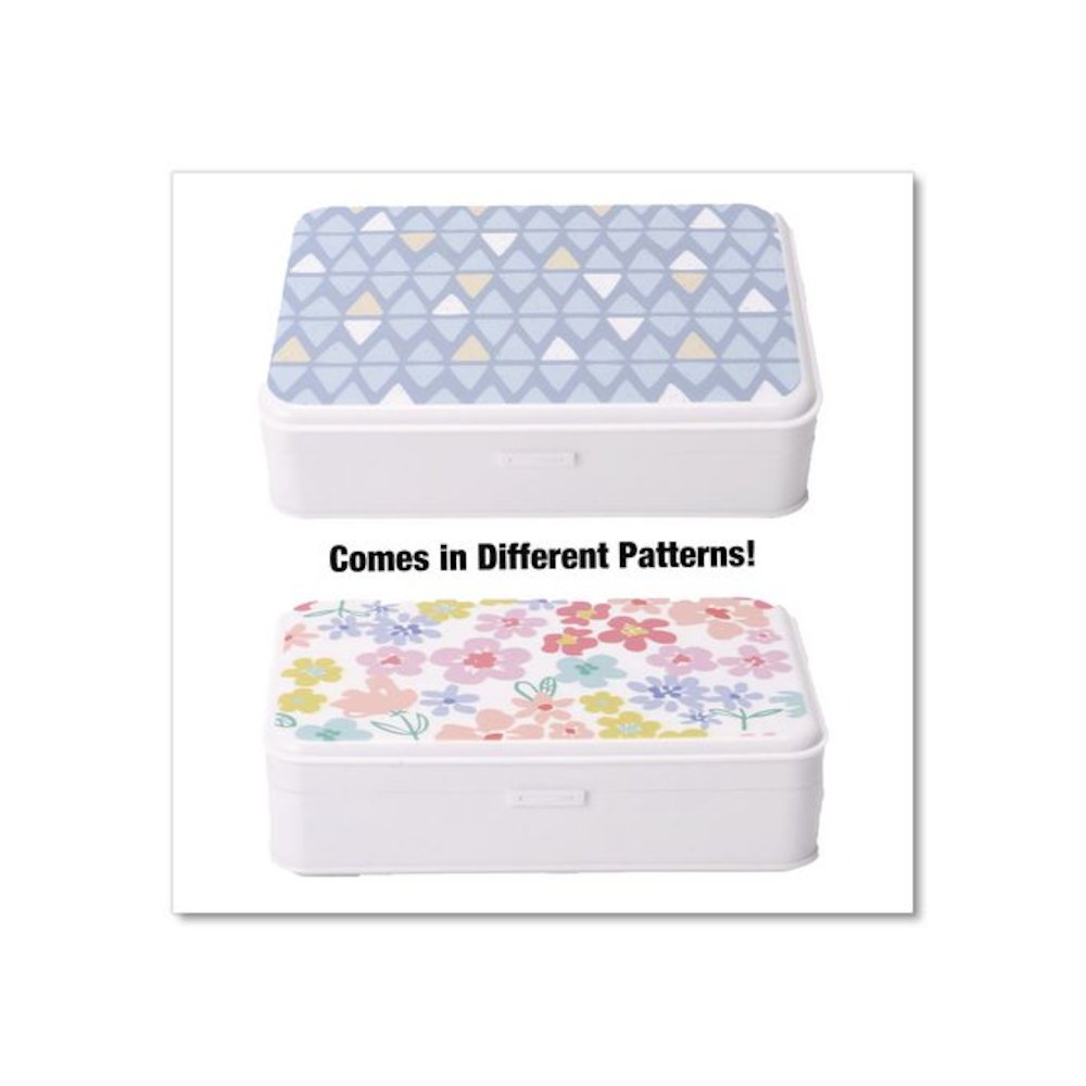 Pencil Case, Floral Pattern, 2 Compartments, 5" x 8.75" x 2.75", Pink/Yellow/Green. Picture 2