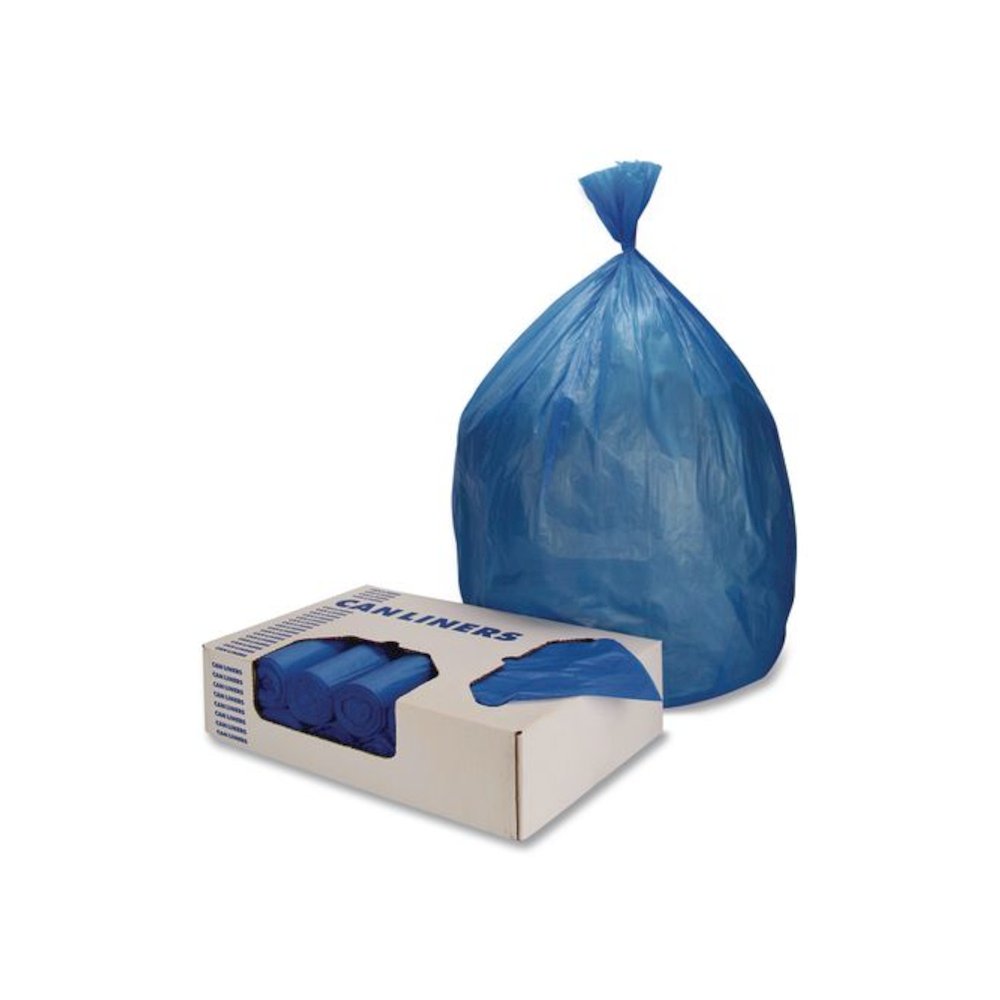 Linear Low Density Health Care Can Liners, Soiled Linen, 30 gal, 1.3 mil, 30" x 43", Blue, 200/Carton. Picture 1