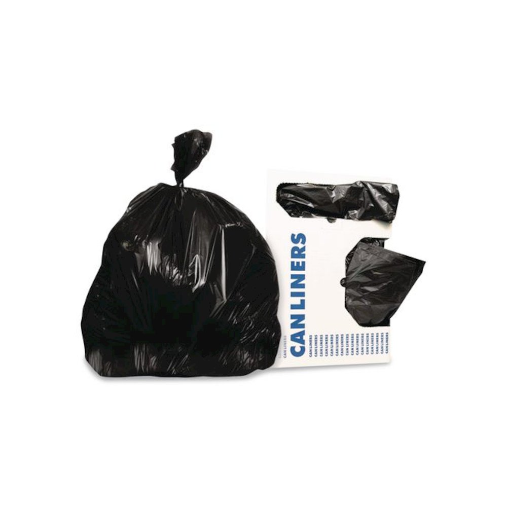 Linear Low-Density Can Liners, 56 gal, 1.5 mil, 51" x 48", Black, Flat Pack, 100/Carton. Picture 4