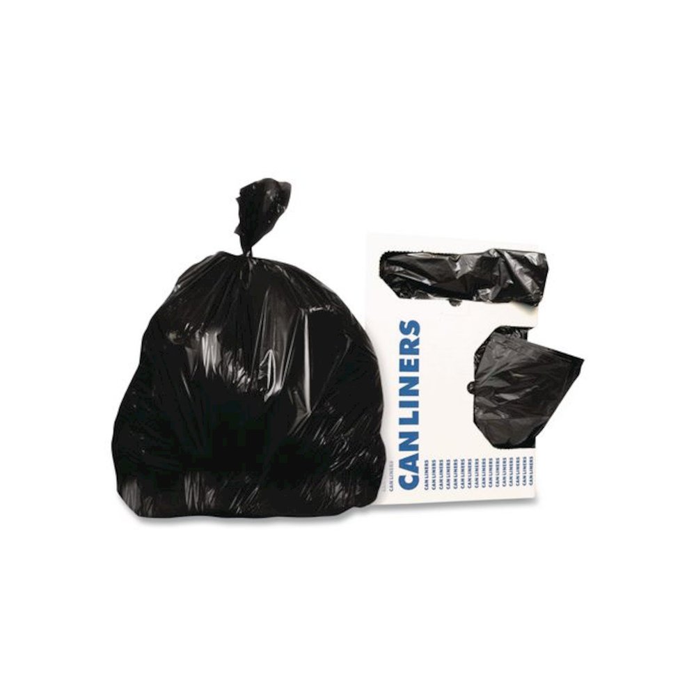Linear Low-Density Can Liners, 55 gal, 2 mil, 36" x 58", Black, Flat Pack, 100/Carton. Picture 4