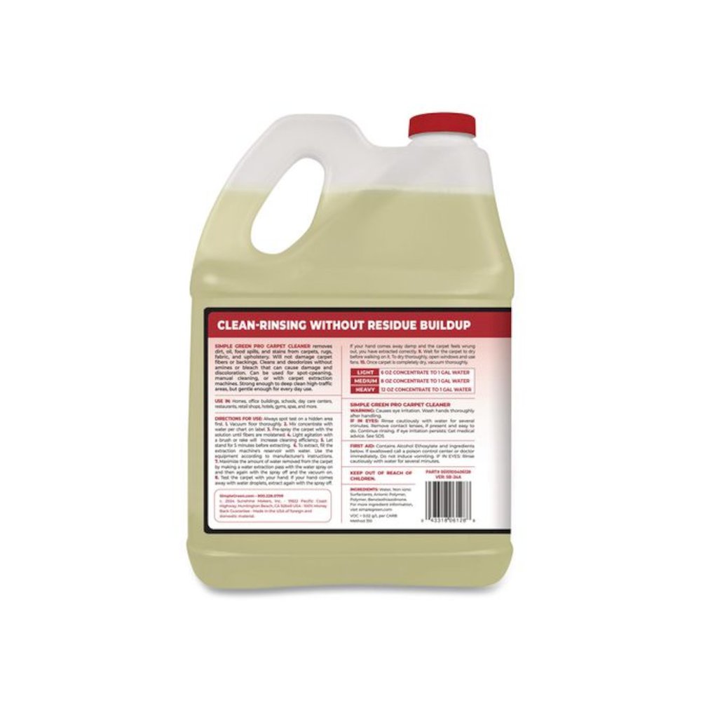 Pro Carpet Cleaner, Unscented, 1 gal Bottle, 4/Carton. Picture 2