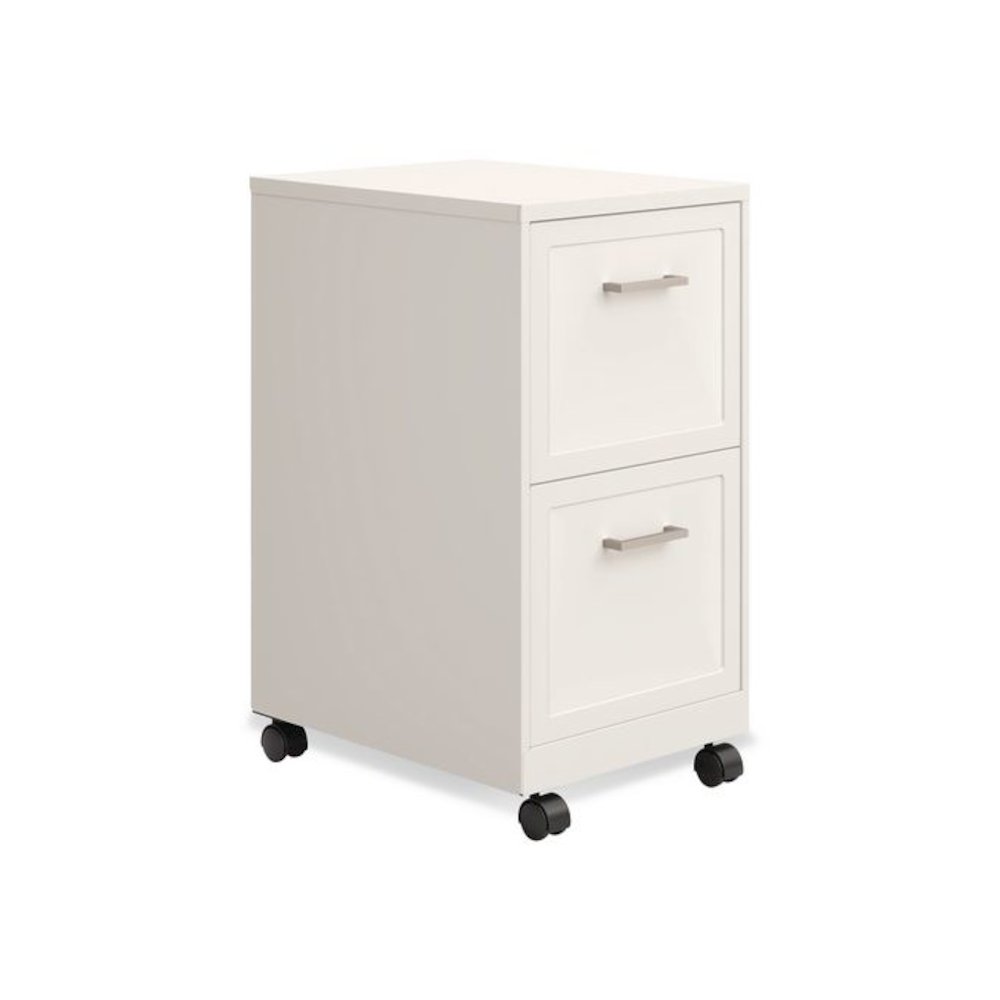 Two-Drawer Mobile Vertical File, 2 Letter-Size File Drawers, 14.25 x 18 x 26.7, Pearl White. Picture 1