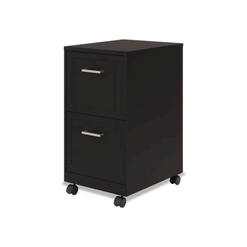 Two-Drawer Mobile Vertical File, 2 Letter-Size File Drawers, 14.25 x 18 x 26.7, Black. Picture 3
