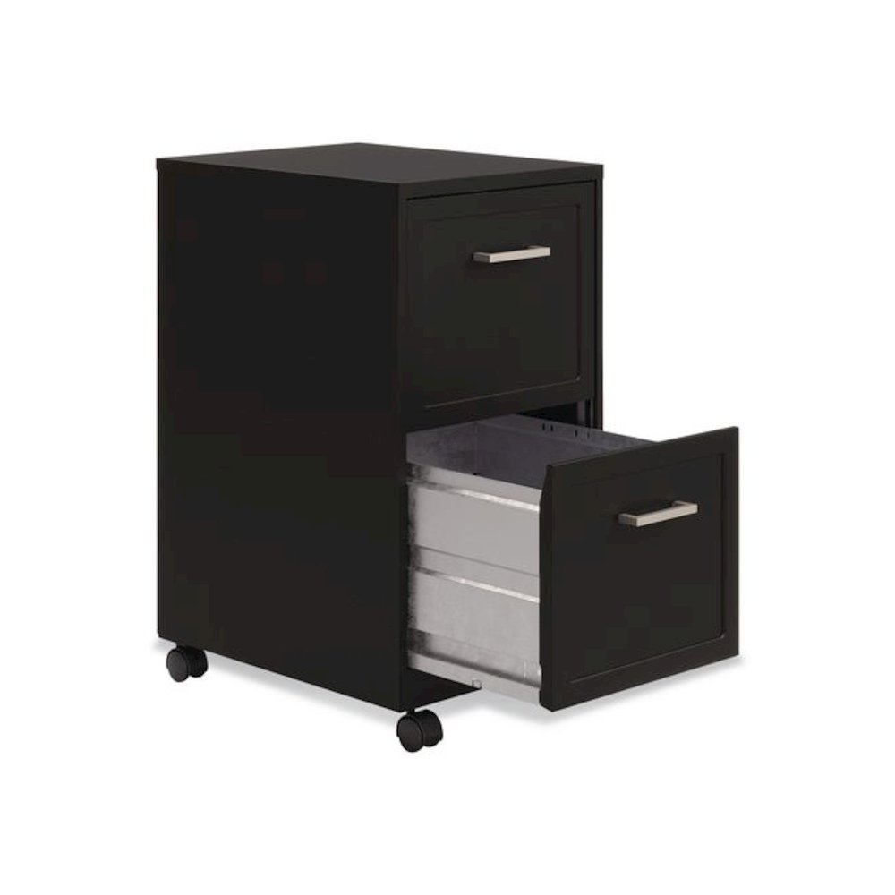 Two-Drawer Mobile Vertical File, 2 Letter-Size File Drawers, 14.25 x 18 x 26.7, Black. Picture 4