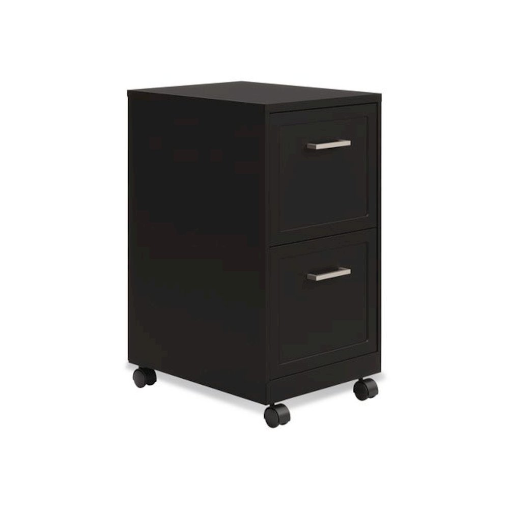 Two-Drawer Mobile Vertical File, 2 Letter-Size File Drawers, 14.25 x 18 x 26.7, Black. Picture 1