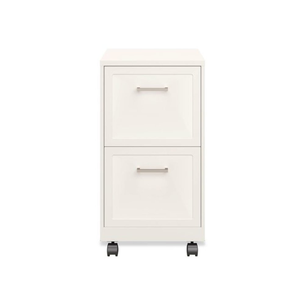 Two-Drawer Mobile Vertical File, 2 Letter-Size File Drawers, 14.25 x 18 x 26.7, Pearl White. Picture 2
