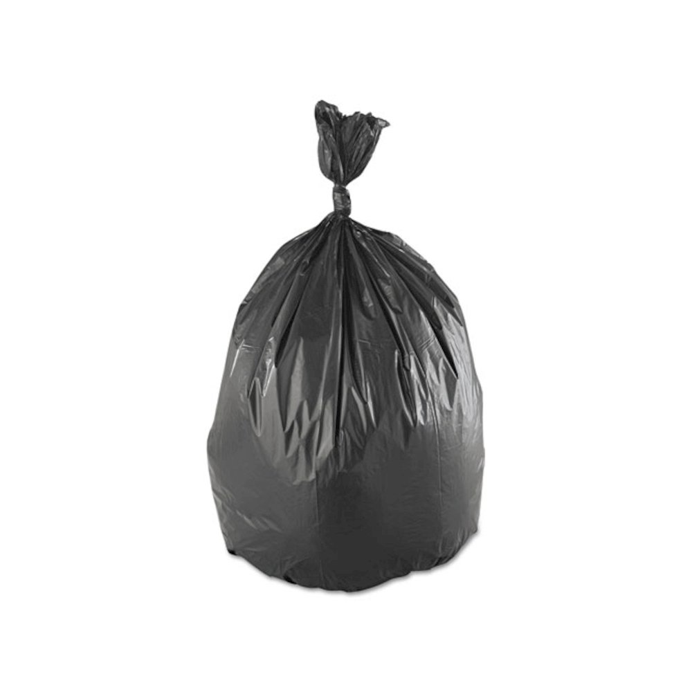 Low-Density Commercial Can Liners, 60 gal, 1.4 mil, 38" x 58", Black, Interleaved Roll, 20 Bags/Roll, 5 Rolls/Carton. Picture 2