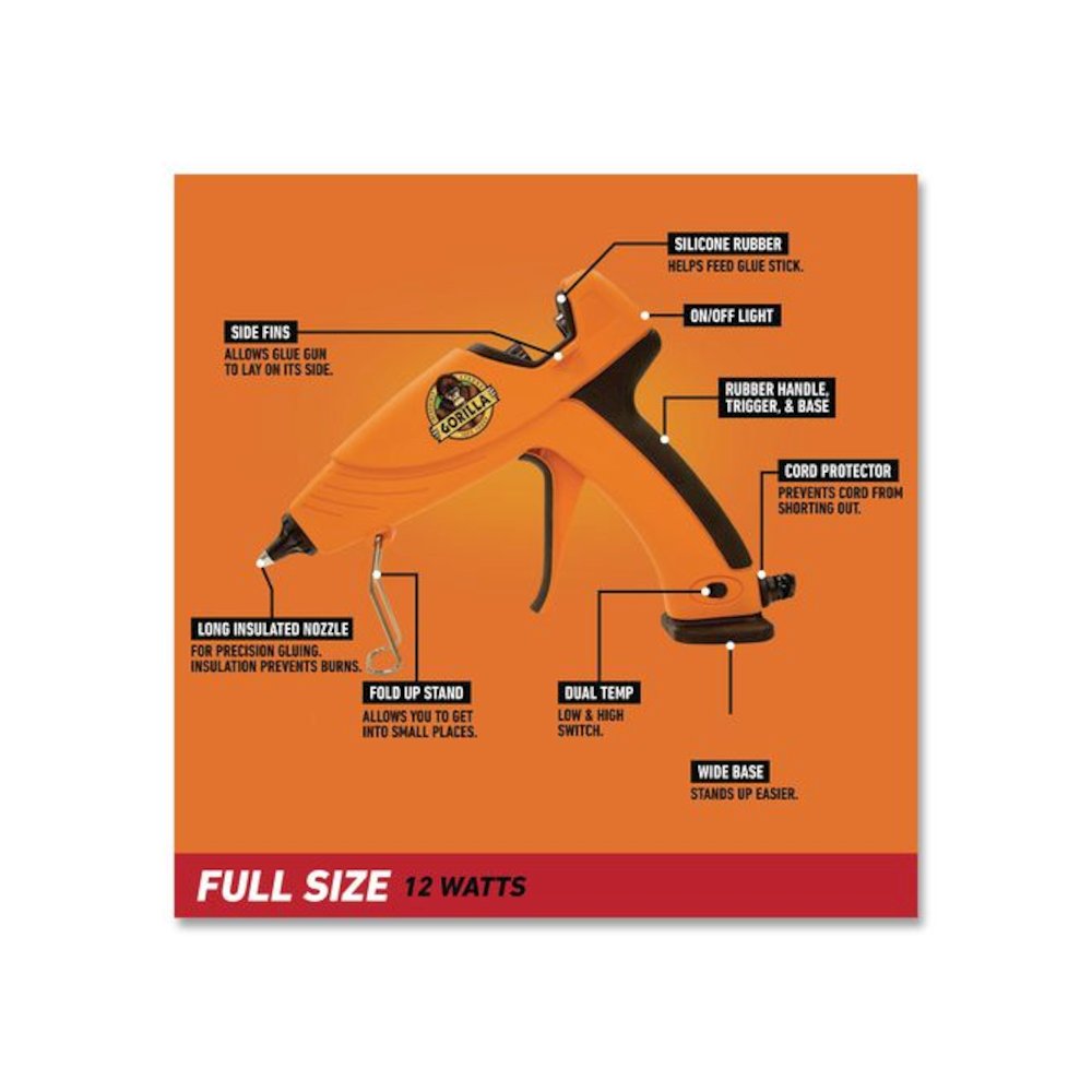 Dual Temp Hot Glue Gun, Orange/Black. Picture 4