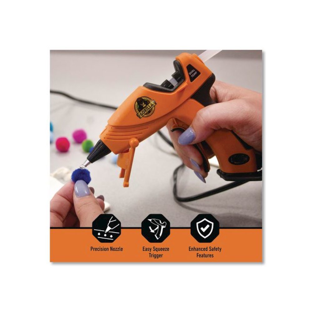 Dual Temp Mini Hot Glue Gun, Orange/Black. Picture 5