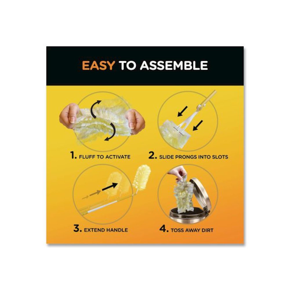 Heavy Duty Dusters Starter Kit, 6" Handle with Two Disposable Dusters. Picture 9