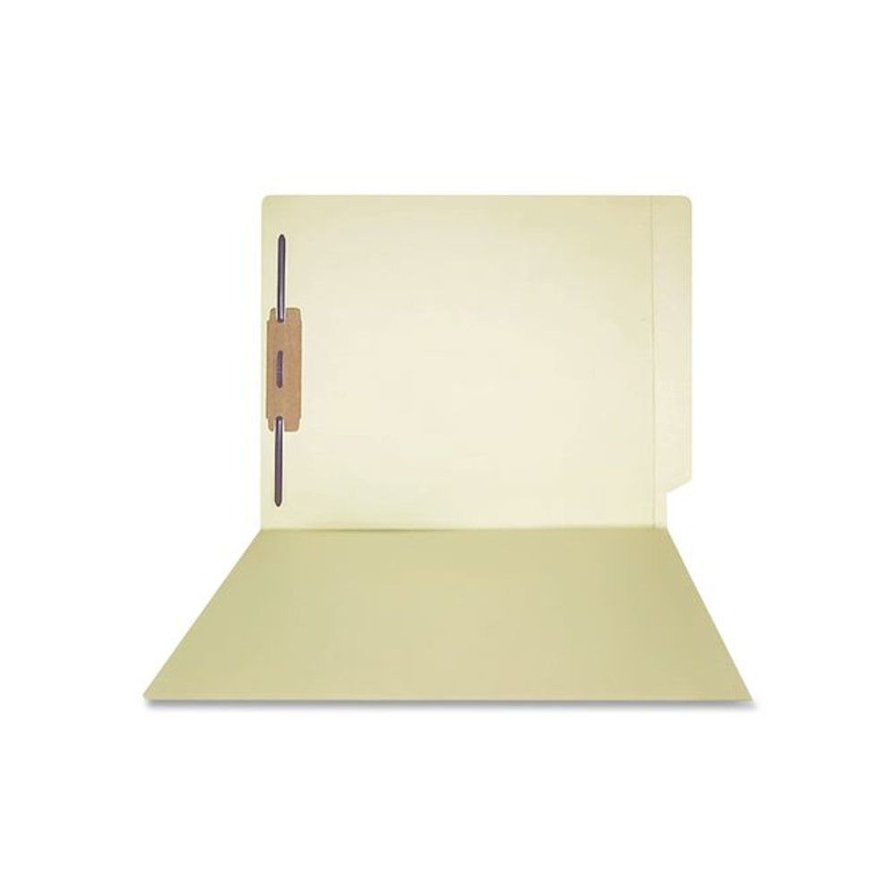 Heavy-Duty End Tab Fastener Folders, Straight Tab, Expands 0.75", 1 Fastener, Letter Size, Manila, 50/Box. Picture 4