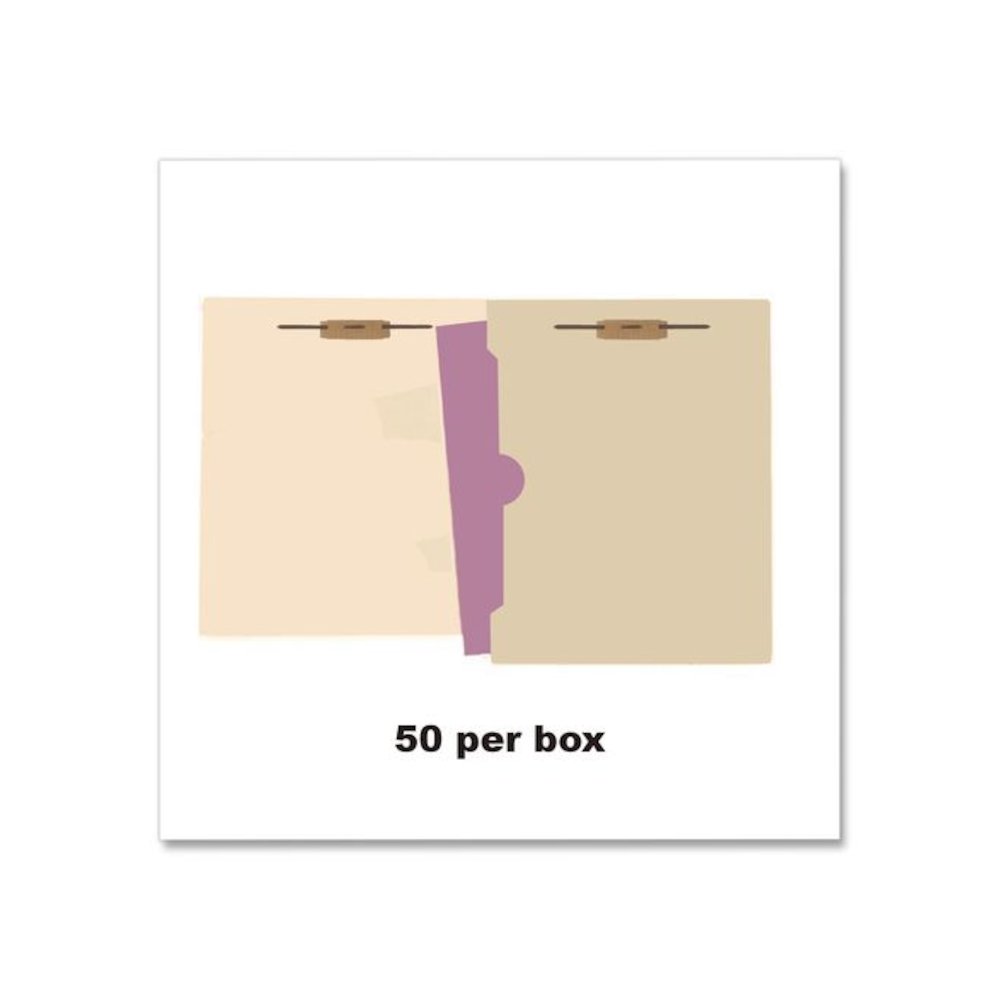 Full Pocket End Tab Fastener Folders, Straight Tab, Expands 0.75", 2 Fasteners, Letter Size, Manila, 50/Box. Picture 2
