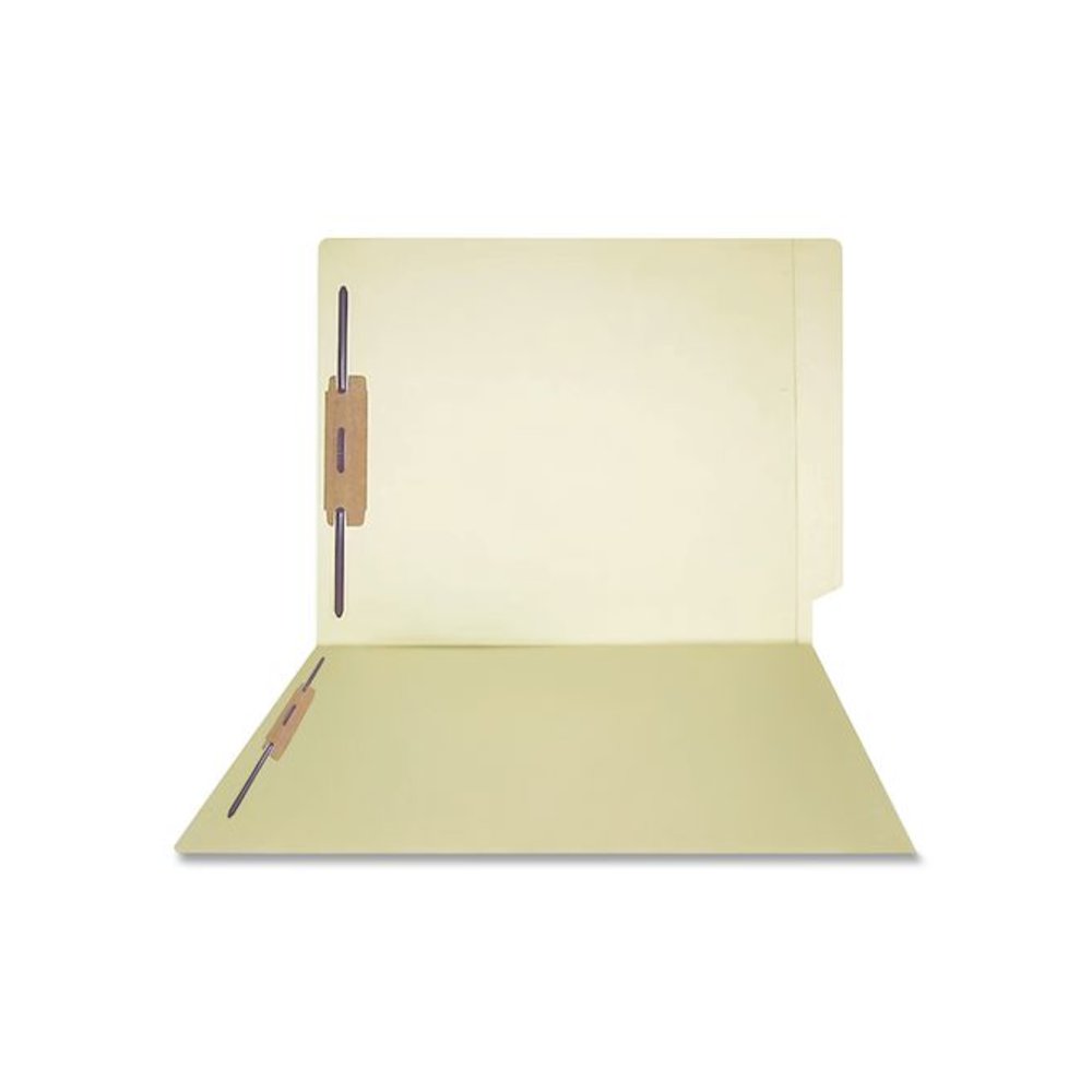 Full Pocket End Tab Fastener Folders, Straight Tab, Expands 0.75", 2 Fasteners, Letter Size, Manila, 50/Box. Picture 4