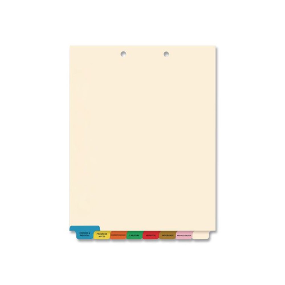 Top Tab Medical Chart Indexes, 8-Tab, Assorted Medical, 11 x 8.5, Manila, 50/Box. Picture 2