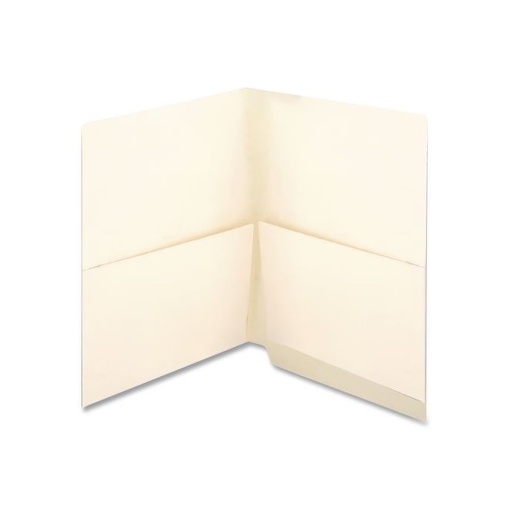 End Tab Folder with Pockets, Straight Tabs, Letter Size, Manila, 50/Box. Picture 4