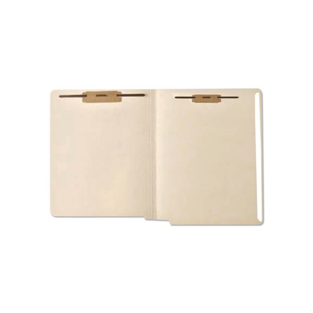 Full Pocket End Tab Fastener Folders, Straight Tab, 2 Fasteners, Letter Size, Manila, 50/Box. Picture 3