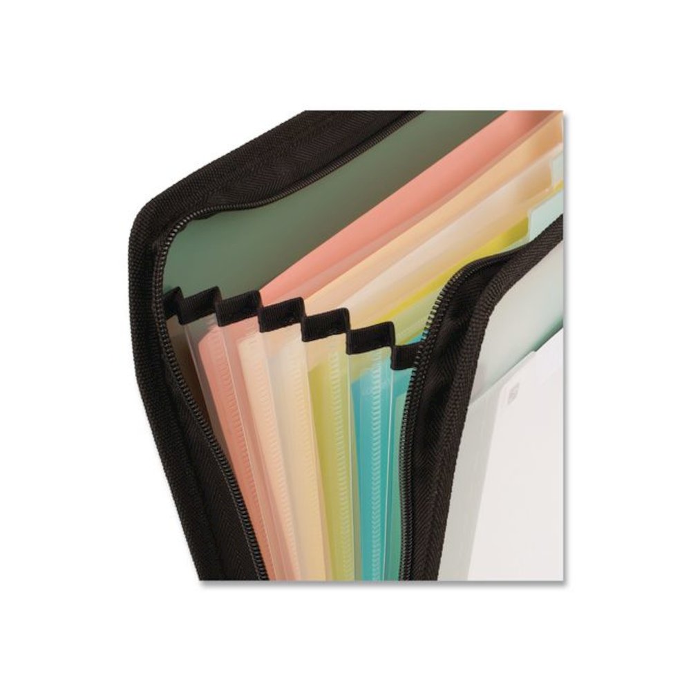 Expanding File, 7.5" Expansion, 7 Sections, Zipper Closure, Letter Size, Randomly Assorted Colors. Picture 5