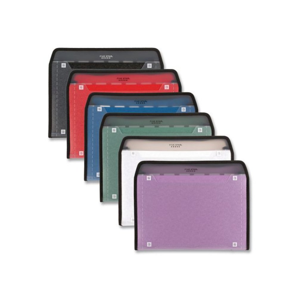 Expanding File, 7.5" Expansion, 7 Sections, Zipper Closure, Letter Size, Randomly Assorted Colors. Picture 1
