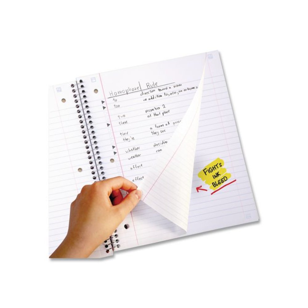 Wirebound Notebook, 1-Subject, Wide/Legal Rule, Assorted Cover Colors, (100) 10.5 x 8 Sheets, 6/Pack. Picture 4