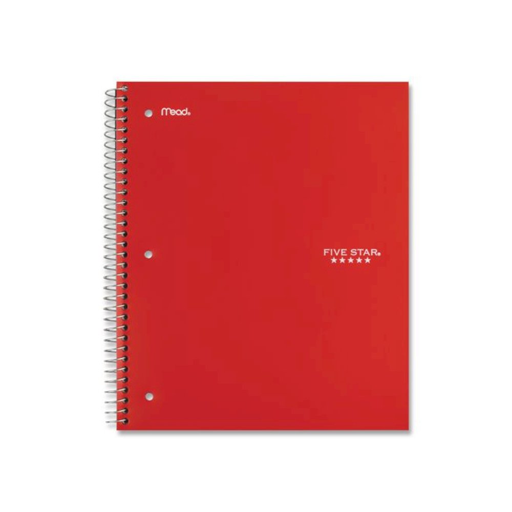 Wirebound Notebook, 1-Subject, Wide/Legal Rule, Assorted Cover Colors, (100) 10.5 x 8 Sheets, 6/Pack. Picture 2