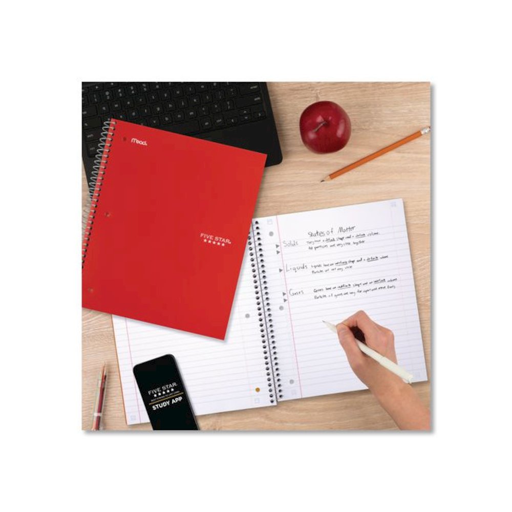 Wirebound Notebook, 1-Subject, Wide/Legal Rule, Assorted Cover Colors, (100) 10.5 x 8 Sheets, 6/Pack. Picture 7