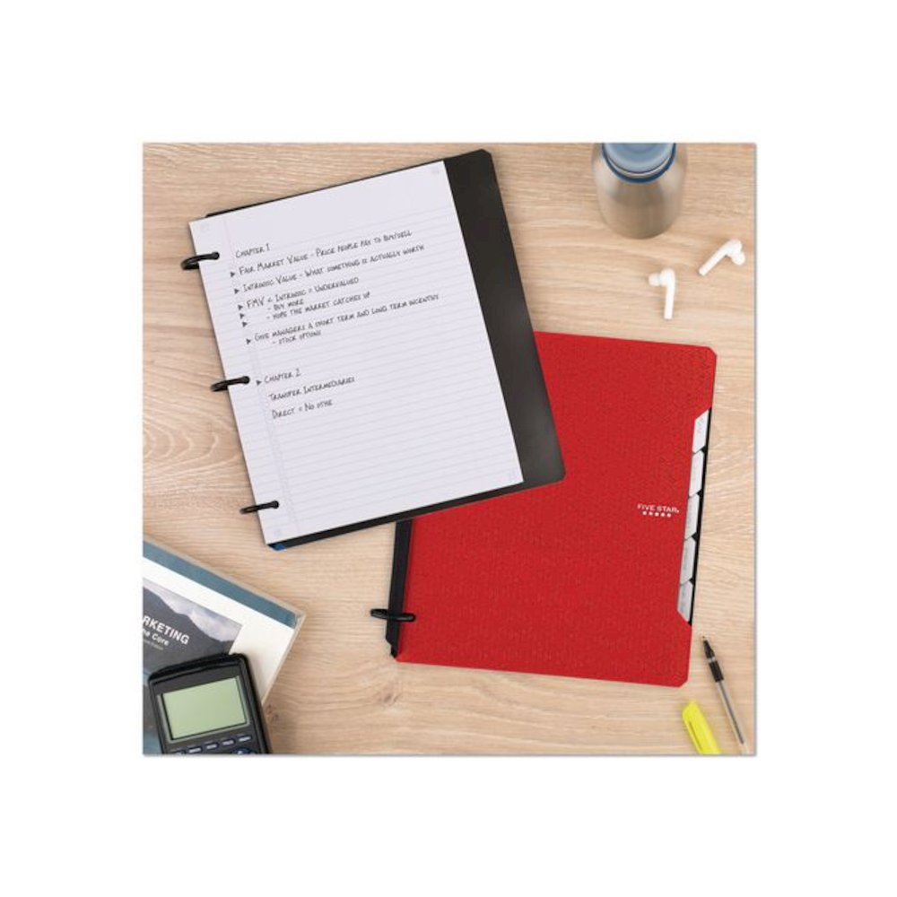 FLEX Notebinder, 5-Subject, Medium/College Rule, Randomly Assorted Cover Color, (60) 11 x 8.5 Sheets. Picture 7