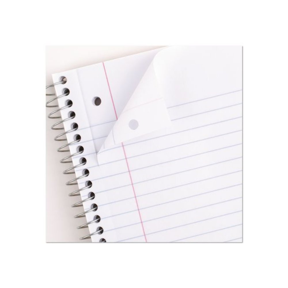 Spiral Notebook, 1-Subject, Wide/Legal Rule, Assorted Cover Colors, (70) 10.5 x 8 Sheets, 6/Pack. Picture 3