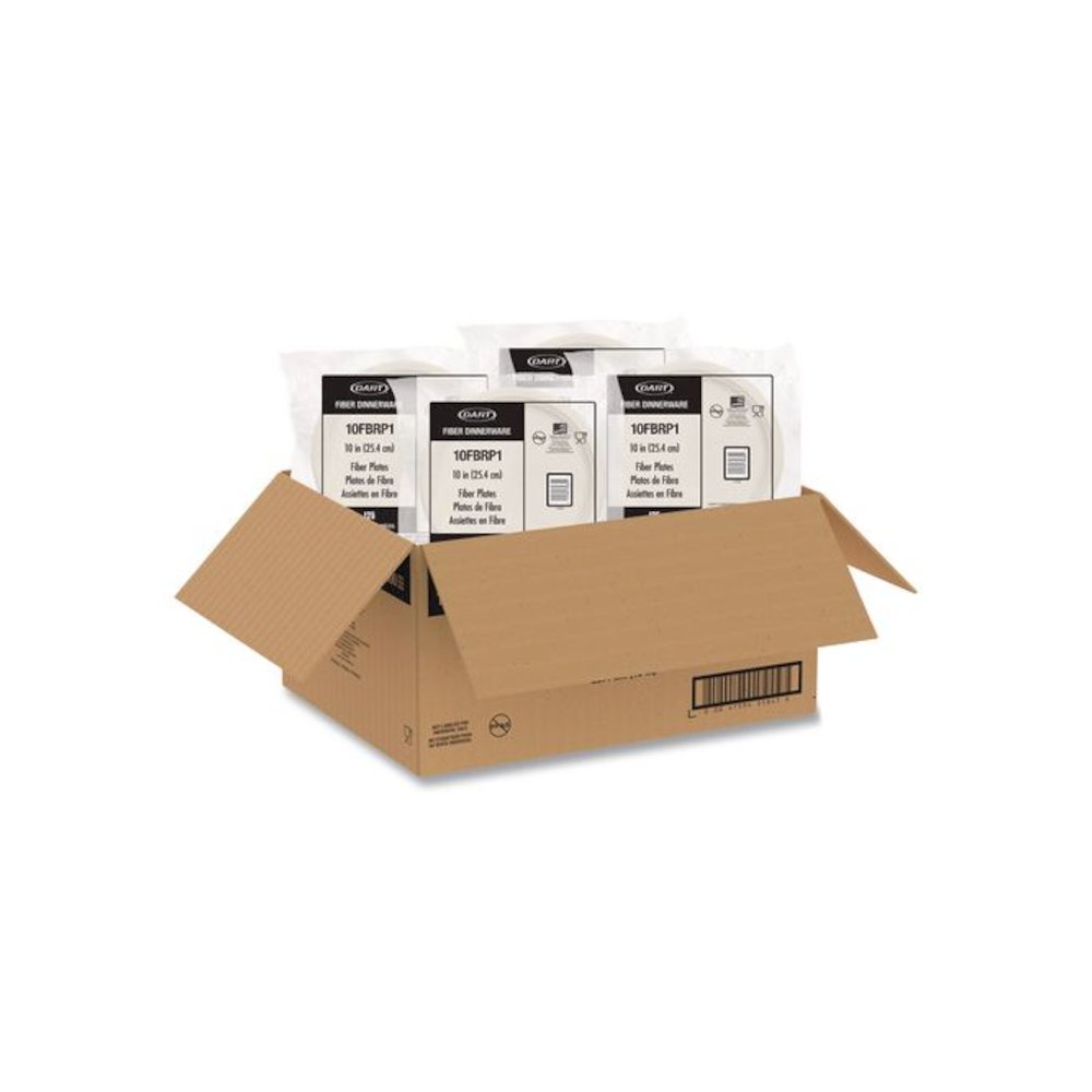 Compostable Molded Fiber Dinnerware, ProPlanet Seal, Plate, 10.2" dia, Natural, 500/Carton. Picture 4