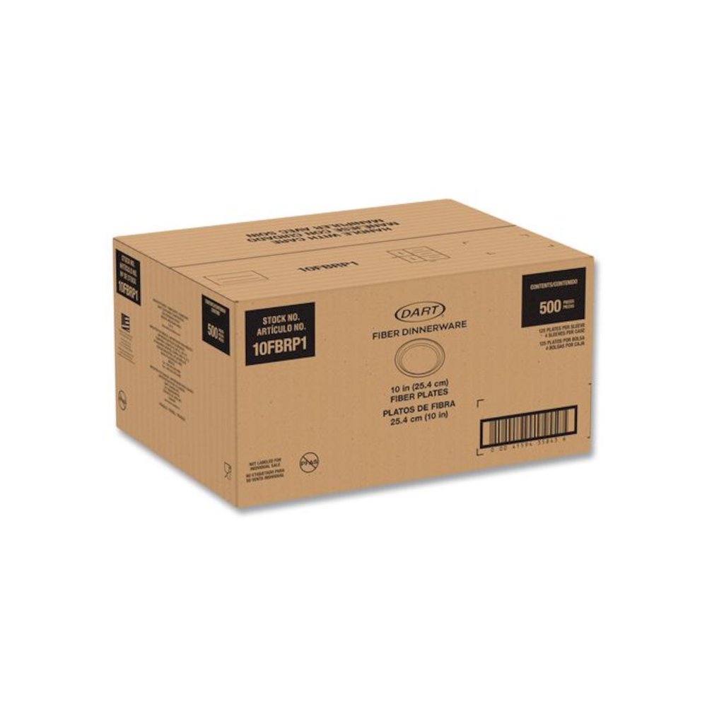 Compostable Molded Fiber Dinnerware, ProPlanet Seal, Plate, 10.2" dia, Natural, 500/Carton. Picture 3