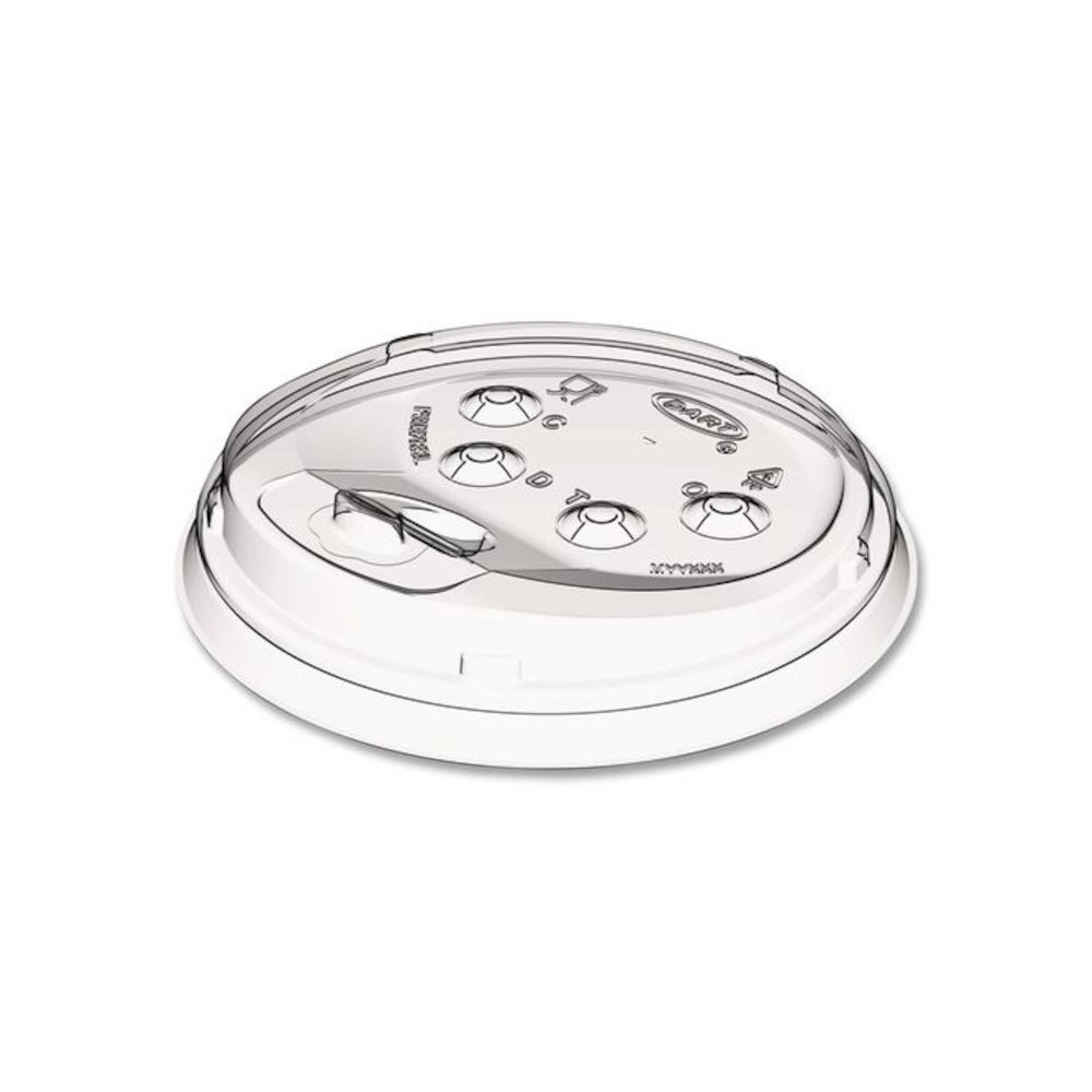 Prima Strawless Plastic Lids, Fits 30 oz to 32 oz Cold Cups, Clear, 100/Sleeve, 12 Sleeves/Carton. Picture 1