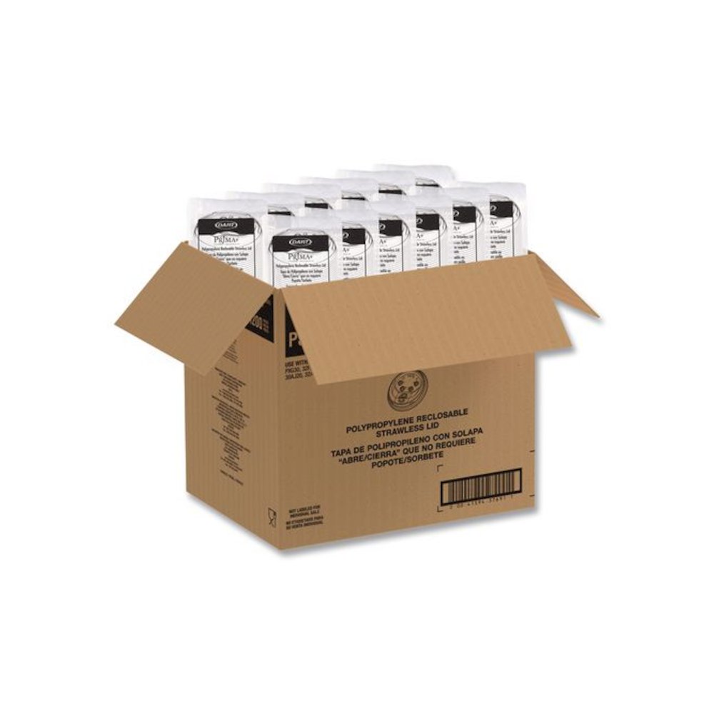 Prima Strawless Plastic Lids, Fits 30 oz to 32 oz Cold Cups, Clear, 100/Sleeve, 12 Sleeves/Carton. Picture 3