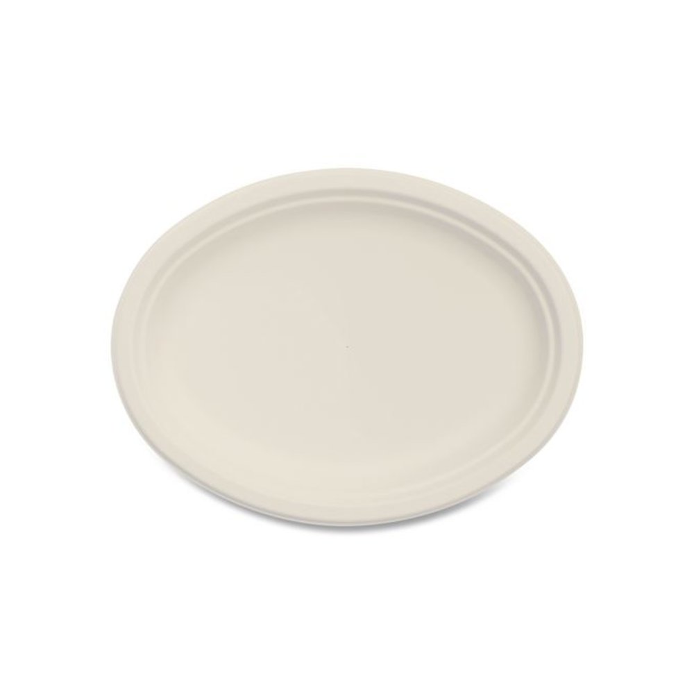 Compostable Molded Fiber Dinnerware, ProPlanet Seal, Platter, 10" Diameter, Natural, 500/Carton. Picture 1